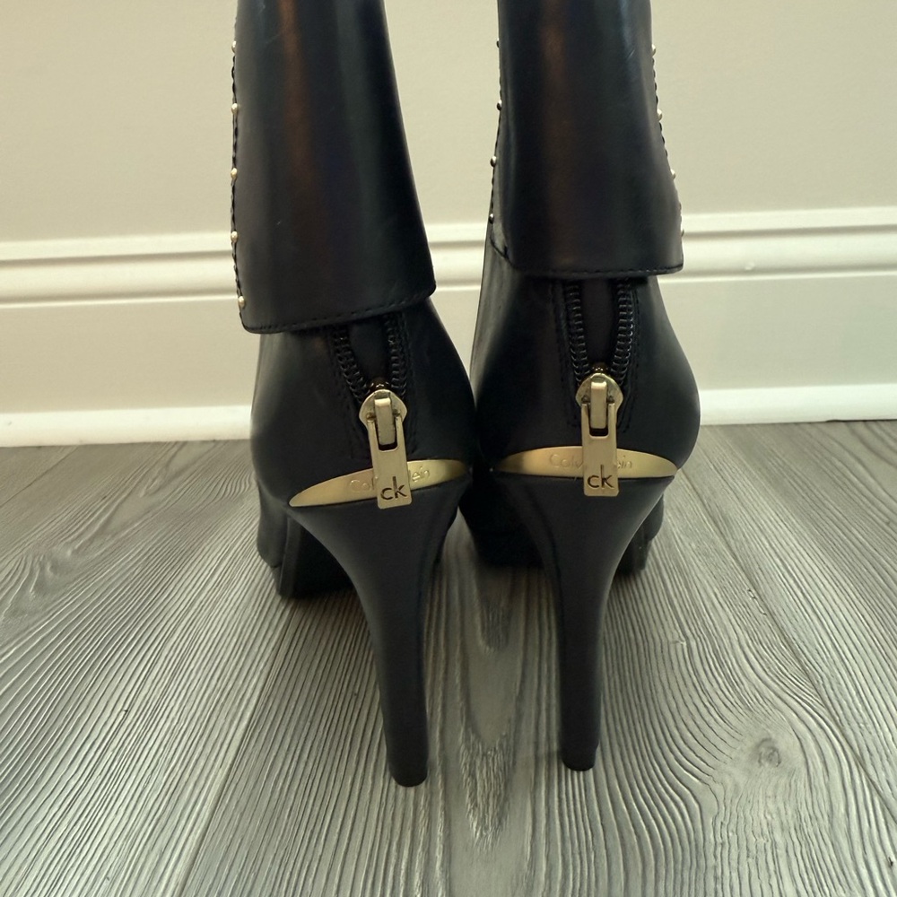 Calvin Klein Black Heeled Boots with Stiletto Heel